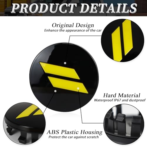4pcs 63mm 2.5 inches Slash Wheel Center Cap Covers Fit for Dodge Charger Durango Dart 2015-2020 Jeep/Chrysler Yellow - color: Black-Yellow