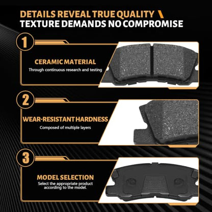 D868 Rear Ceramic Brake Pads Kit Fit For Chrysler 200 2011-2014, For Cirrus 2007-2010, For Sebring 2007-2010, For Dodge Avenger 2008-2014, For Caliber 08-09, For Jeep Compass 07-17 - size: HZ868
