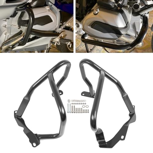 Worldmotop Engine Guard Crash Bar Protector Replacement for BMW R1200RT R1200 RT 2014 2015 2016 2017 2018(Black, Front) - size: Front