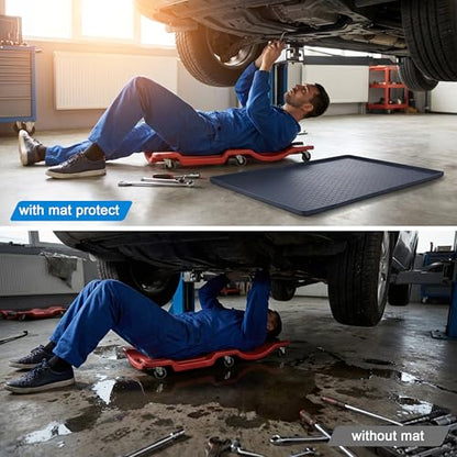 Oil Drain Pan for Under Car, Silicone Oil Drip Pan for Oil Change No Splatter Non-Slip Oil Catch Pan for Garage Floor Driveway Waterproof Durable Easy to Clean