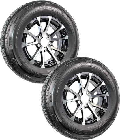 eCustomrim 2-Pack Radial Trailer Tire Rim Assembly ST205/75R15 Black 5 Lug