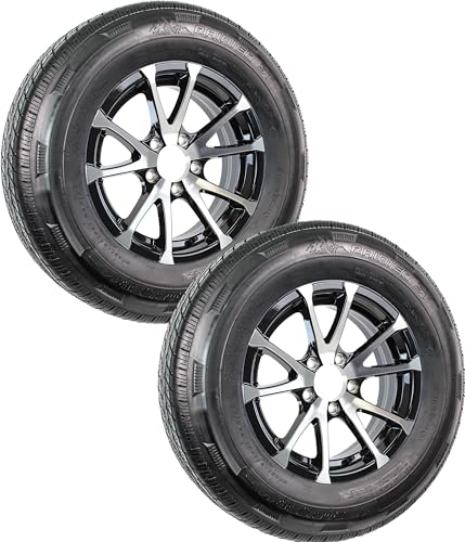 eCustomrim 2-Pack Radial Trailer Tire Rim Assembly ST205/75R15 Black 5 Lug