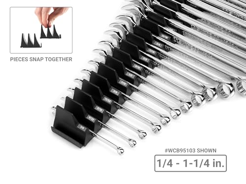 TEKTON Combination Wrench Set, 15-Piece | WCB95102 - size: 15-Piece (1/4-1 in.), style: Modular Wrench Organizer