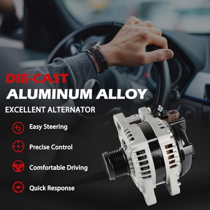 11326 Alternator Fit for Toyota Sienna 2007-2016 3.5L, Highlander 2008-2016, Venza 2009-2012, for Lexus ES350 2013-2018, RX350 2010-2015 3.5L, 150A 12V High Output Alternator OE 11326N 94757 - size: 11326 | 150A