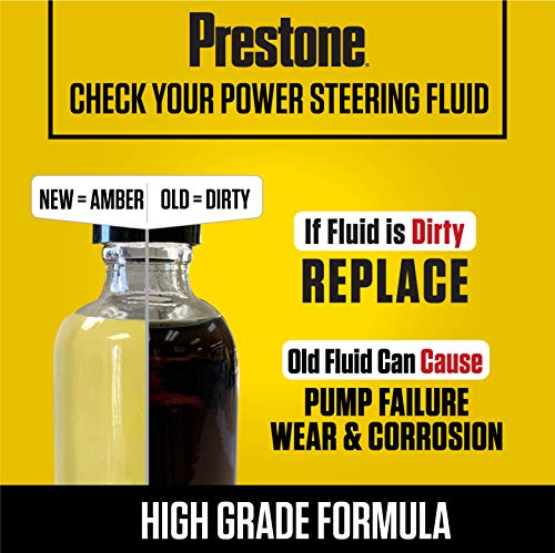 Prestone AS260-6PK Power Steering Fluid, 50,000 Miles, 12 oz., (Pack of 6) - size: 12 oz., style: Pack of 6