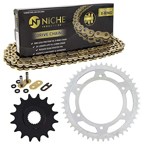 NICHE Drive Sprocket Chain Combo for BMW F650GS Dakar G650GS Serato F650 Front 16 Rear 47 Tooth 520V-X X-Ring 112 Links - size: X-Ring Chain