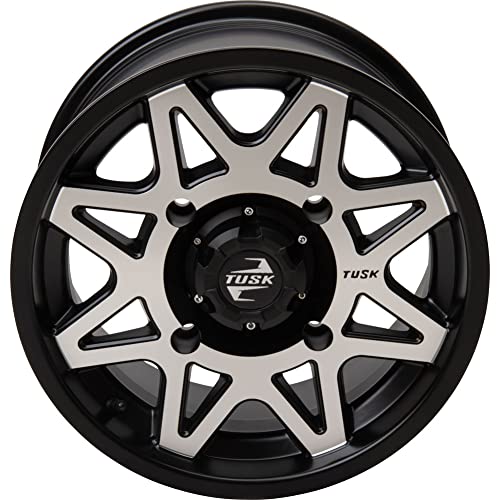 4/110 Tusk Tintic Wheel 14x7 5.0 + 2.0 Machined/Black For Yamaha Viking VI 700 4x4 2015-2021