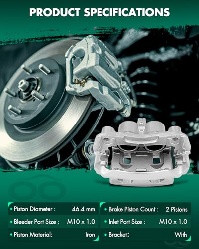 SCITOO 19B3122A Front Right Disc Brake Caliper Assembly w/Bracket - size: Front Passenger[19B3122A]Silver