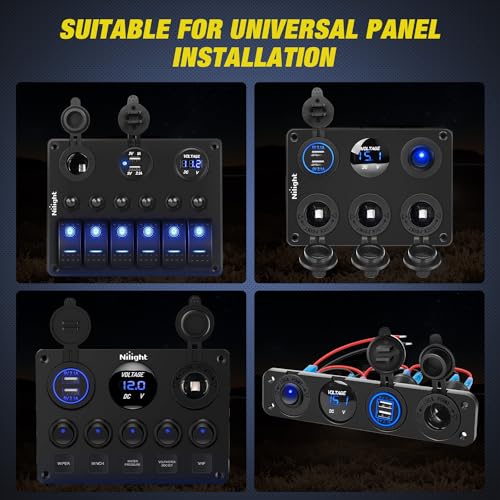 Nilight 12V LED Display Voltmeter with Touch Switch Waterproof - color: Blue w/Touch Switch