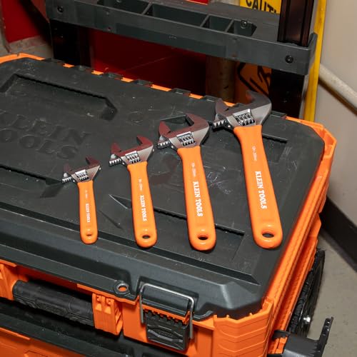 KLEIN TOOLS D5074 4-Piece Extra Capacity Adjustable Wrench Set - size: 4-Piece Kit