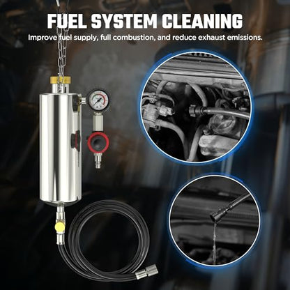 Fuel Injector Cleaner Kit, Non-dismantle Automotive Fuel System Cleaning Kit 1000ML 150PSI Fuel Injector Cleaning Kit for Gasoline Car Intake Valve/Throttle Body/Catalytic Converter Cleaning