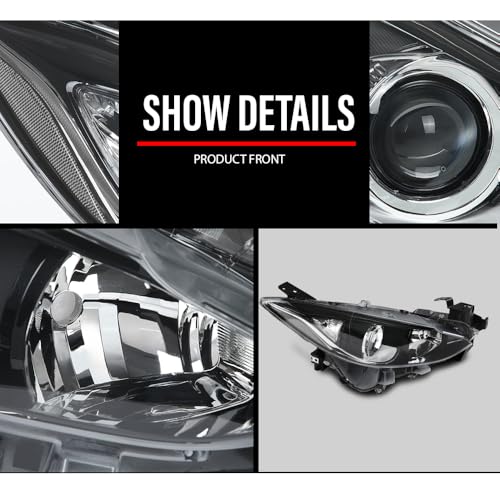 G-PLUS Projector Headlights Assembly Compatible with Mazda 3 2014-2016 - size: Fit Mazda 3 2014-2016(Clear)