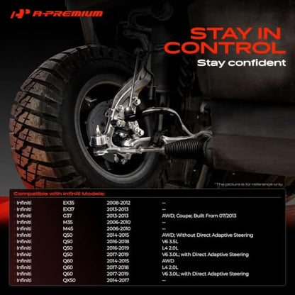 A-Premium Front Inner & Outer Tie Rod End Kit Fix Uneven Tire Wear