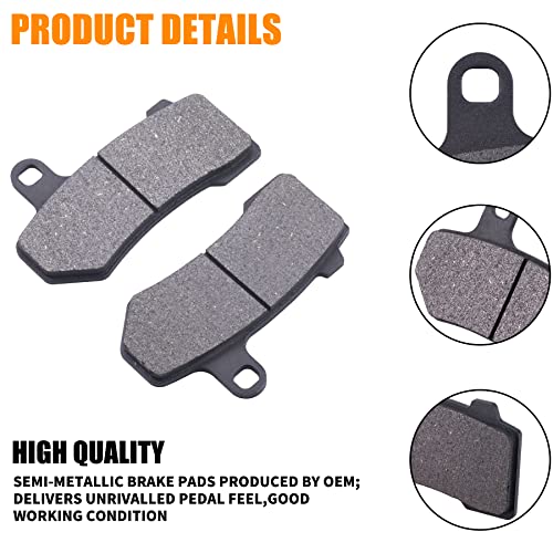 Semi-metallic Front & Rear Brake Pads Set for Harley Touring FLHX Street Glide 2008-2015 Touring FLHTCU Ultra Classic Electra Glide 2008-2015 Harley Touring