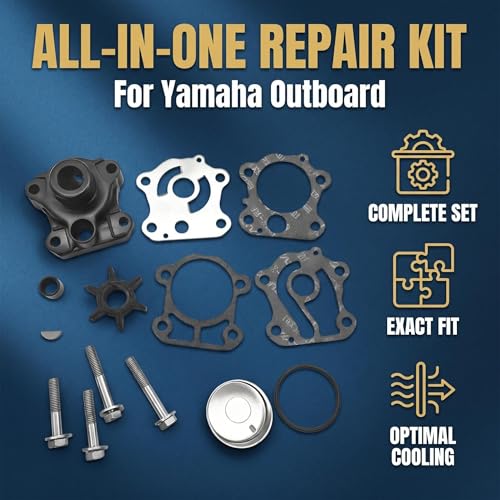 Water Pump Kit w/Housing 6H3-W0078-00 for Yamaha 50 60 70HP 2/4-Stroke - size: 18-3461