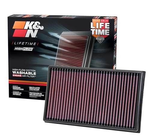 K&N High-Flow Original Lifetime Engine Air Filter: Increase Power: Premium, Washable: Compatible with 2012-2026 AUDI: A1, A3, Q2, Q3, TT, 33-3005