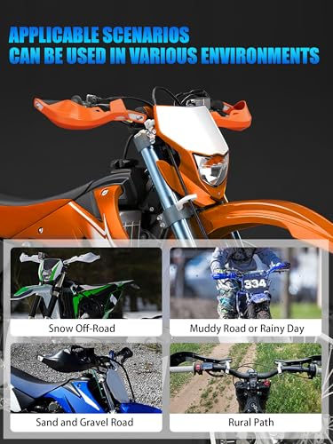 JFG RACING Dirt Bike Handguards Universal for 7/8" and 1 1/8" Handle Bar - color: orange