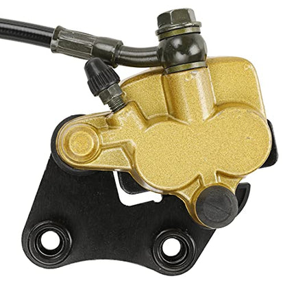 FVRITO Front Disc Hydraulic Brake Master Cylinder Caliper Assembly and Pads for 50cc 70cc 90cc 110cc 125cc SSR Apollo RFZ Taotao Coolster SDG 107 Thumpstar Pitster Pro DHZ Chinese Pit Dirt Bike Parts - color: Black+Gold