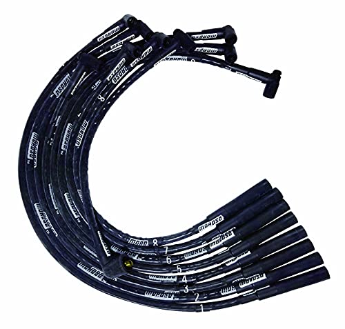 Moroso 51555 Ultra Series Black Sleeved Spark Plug Wires, Mopar Chrysler 273/318/340/360, Straight Plug Ends, HEI Distributor