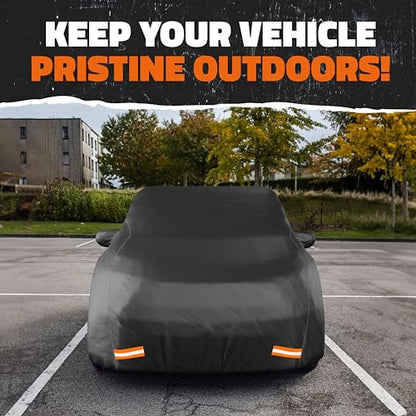Mockins 200"x75"x47" Large Sedan Car Cover Waterproof All Weather Shield - size: Sedan - Large - 200" x 75" x 47"