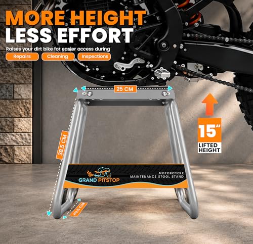 GRAND PITSTOP Motorcycle & Powersports Maintainence Stand for Dirt Bike, Silver - color: Silver