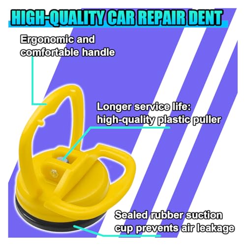 ZIMISI 2PCS Car Dent Puller, Suction Cup Dent Puller Kit with Handle Lifter, Car Dent Remover Tool, Vehicle Body Repair Tool for Glass and Tiles Lifting, and Objects Moving (Yellow) - color: Yellow