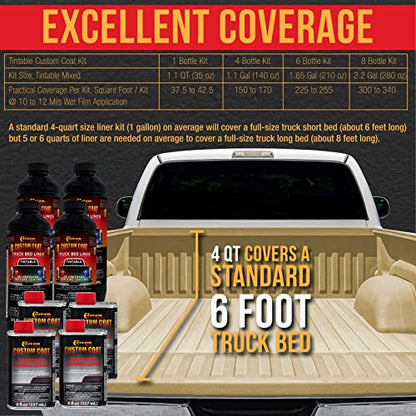 Custom Coat Desert Tan Urethane Spray-On Truck Bed Liner Kit, 2 Quarts