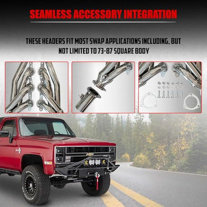 Stainless Steel Headers, Shorty Style for LS Swaps, Universal for Swaps Only, Not Designed to Fit Any Vehicle that came from Factory with an LS Style Engine