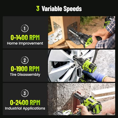 Robustrue 1600N.m (1180ft-lbs) Cordless Impact Wrench, 1/2 High Torque Brushless Impact Gun, 2400RPM Power, 2 x 4.0Ah Batteries, Fast Charger, Impact Wrench for Heavy Duty Truck RV Mower - size: 1600N.m