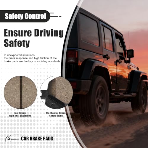 Advanced Carbon Fiber Ceramic Brake Pads Front & Rear Set for 2014-2022 Jeep Cherokee - style: HZ1709+HZ1734