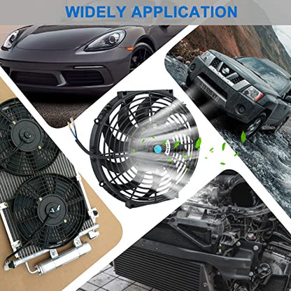 14 Inch Universal Slim Fan Push Pull Electric Radiator Cooling Fan - size: 14inch 90W