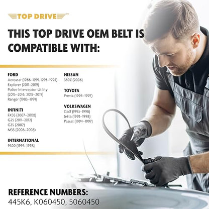 Top Drive, 6PK1143, Premium Engine EPDM Serpentine Belt, 45.55" Length - size: 6PK1143