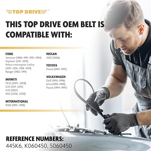 Top Drive, 6PK1143, Premium Engine EPDM Serpentine Belt, 45.55" Length - size: 6PK1143
