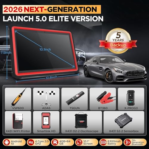 Launch X431 PRO3S+ V5.0,2026 Upgrade All-in-One Bidirectional Scan Tool,HD Trucks Scan,Topology Map,ECU Code,55+ Service,Full System,CANFD&DOIP,DBSCar VII VCI 2-Year Update