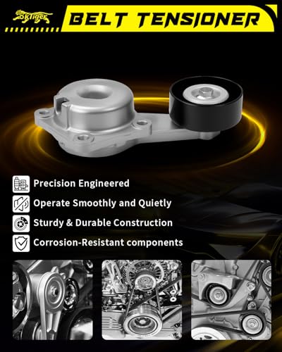 Oktiger High Performanced Belt Tensioner Assembly with Pulley Fit for Ford F150 2002-2010 5.4L, E150 2003-2012, for Expedition 2002-2011, Explorer 02-10, for Mustang 2005-2010, 4.6L 6.8L, OE # 38274 - size: 38274