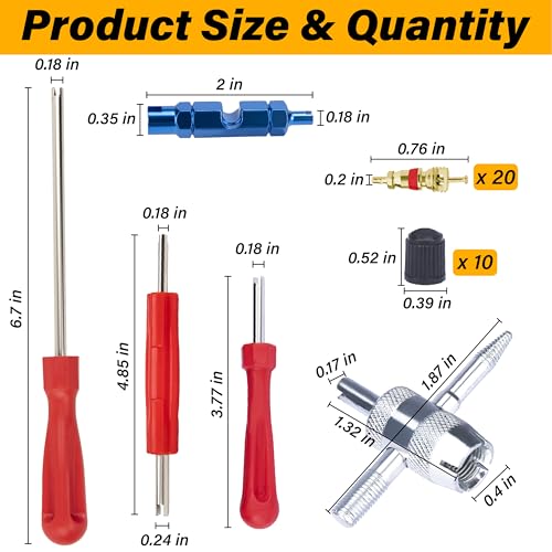 Valve Stem Removal Tool, Schrader Valve Removal Tool, Tires Repair Tool Kit - color: 35 PCS