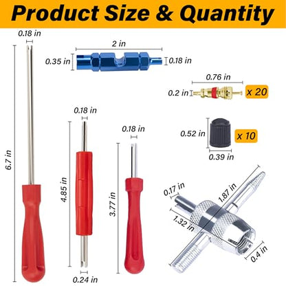 Valve Stem Removal Tool, Schrader Valve Removal Tool, Tires Repair Tool Kit - color: 35 PCS
