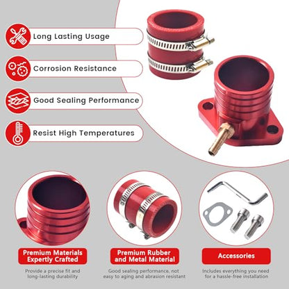 Racing Intake Manifold Pipe Inlet Adapter Kit - color: red