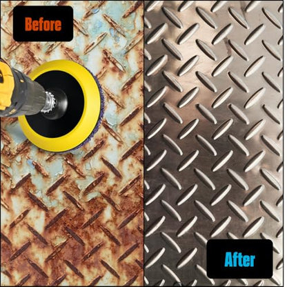 LINE10 Tools 5-Inch Metal Stripping Surface Condition Kit for Angle Grinder w Drill Adapter, Quick Strip Discs, Paint Remover for Metal, Rust Cleaner Scour Scrub Pads Red Green Non-Woven Scotch Discs