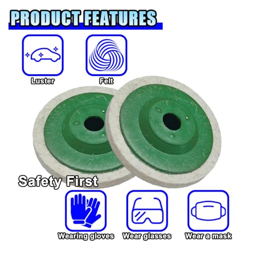 10PCS 4 Inch Wool Felt Car Polishing Wheel Disc Pad, Bore Dia Polishing Wheel Pad for 100 Angle Grinder, Round Buffing Wheel Disc for Metal, Marble, Wood (10PCS) - size: 10PCS