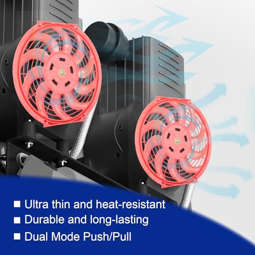 SSN 12" Red Electric Radiator Cooling Fan Assembly Kit - color: Red, size: 12" No Thermostat