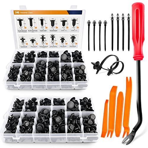 GOOACC 480PCS Bumper Retainer Clips with Fastener Remover Car Plastic Rivets Push Kit -Door Trim Panel for Toyota GM Ford Honda Acura Chrysler - color: 480Pcs Clips + Remover