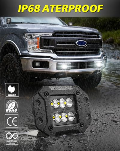 Flush Mount LED Pods 5" 120W CREE LED Bumper Lights for Trucks - color: White Spot, size: 5 Inch Flush