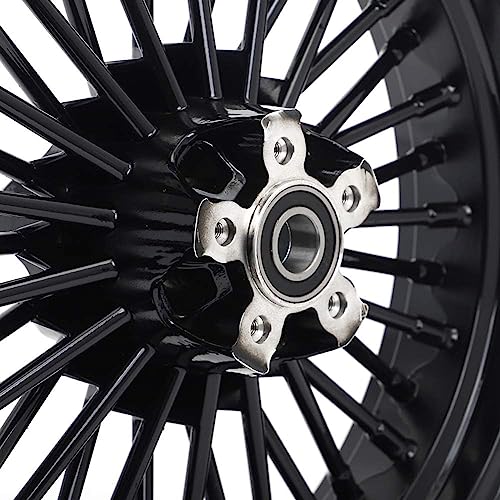 TOFR 16x3.5 16x3.5 Fat Spoke Wheels Black For Harley Softail Slim 2012-2021 - size: Front:16x3.5 Rear:16x3.5