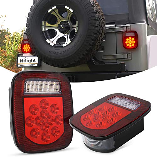 Nilight 2PCS 39 LED Combination Trailer Tail Lights, Universal Stud Mount - color: Universal Tail Light-Hardwired