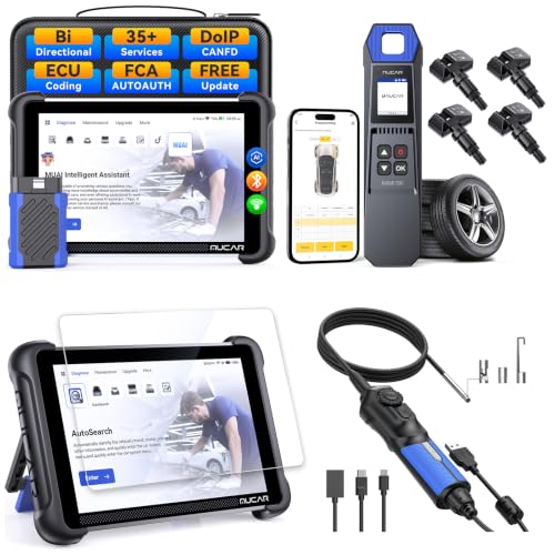 MUCAR 892BT OBD2 Scanner +T261 TPMS Programming Tool +VENU5 Tire Pressure Sensor +Tempered Glass Screen Protector+E021 USB Endoscope Borescope