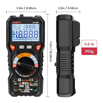 KAIWEETS Digital Multimeter 20000 Counts Auto-Range Voltmeter for Home Car - size: 20000 counts