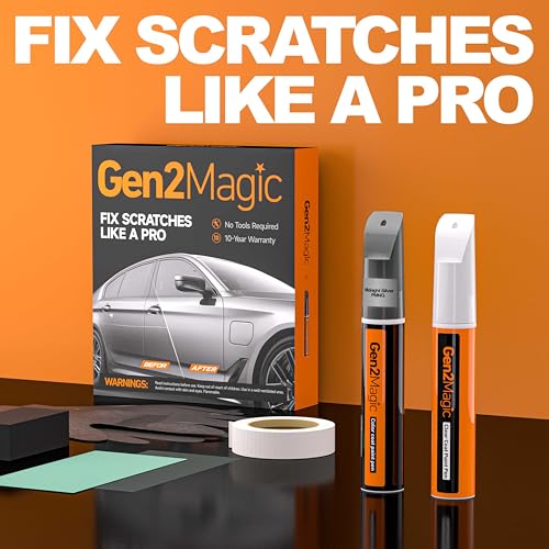 Sterling Gray Metallic Touch Up Paint Pen Kit Compatible with Chevy [Clear Coat Included], GXD/WA130H Color Match for Scratches, Rock Chips, Bumper Dings, Easy Scratch Repair & Rust Remover - color: Compatible with Chevy - Sterling Gray Metallic