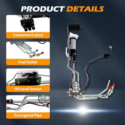 E3621S Fuel Pump Module Assembly Suitable for 1988-1995 C1500 C2500 C3500 K1500 K2500 K3500 4.3L/5.0L/5.7L/7.4L OE 19111396, 25028499, 25028611, 25168719 - size: E3621S-size: 38cm