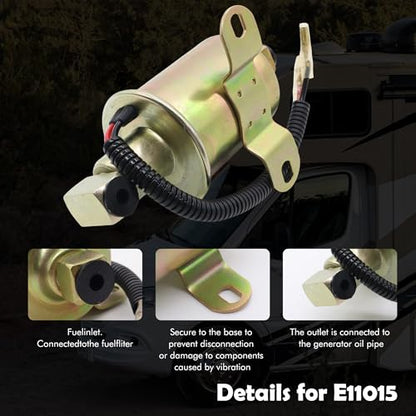 Electric Fuel Pump E11015 A029F887 Compatible with Cummins Onan - size: E11015